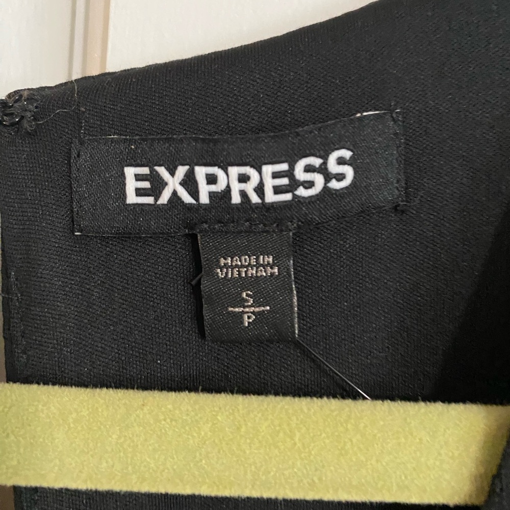 Long sleeve, black express dress. Deep v